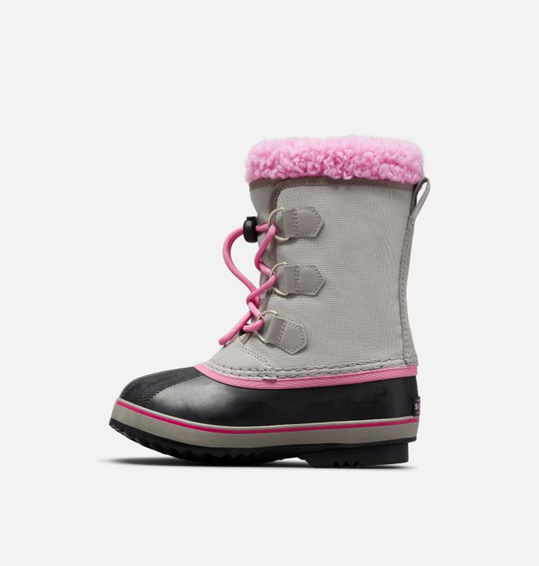 Kids Snow Boots Grey/Black/Pink - Sorel Youth Yoot Pac™ Nylon - 096587-WPH